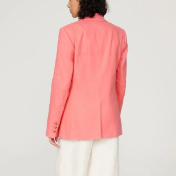 A.L.C. Size 0 Coral Donovan Linen Blend Blazer Jacket Preppy Heritage Old Money - Picture 2 of 14